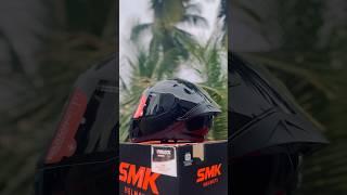 SMK TYPHOON BLACK SOLID GLOSSY HELMET WITH MATTE BLACK VISOR |UNDER 5 K HELMETS|