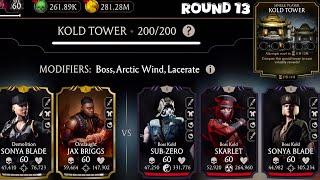 Kold Tower Boss Battle 200 & 170,190 Fight + Rewards MK Mobile | Onslaught Jax is best.