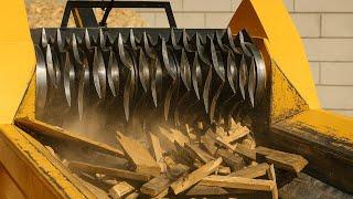 World's Fastest shredder & wood chipper tree demolitions crushing | Stump removal machine #51
