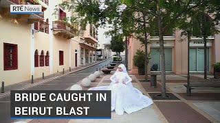 Bride blown backwards by force of Beirut blast