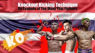 Knokout Kick Technique "An Example of Top Muay Thai Fighters"