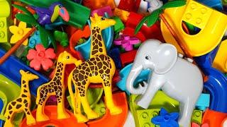 Satisfying Building Blocks Marble Run Very popular! Giraffe family and other animal block coasters