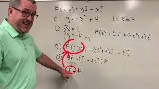 Line Integrals: Example 1 of 2 [Dr. Scott Adamson]