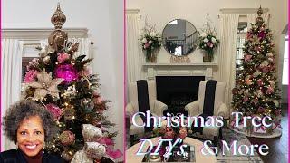 Decorating The Living Room For Christmas /DIY Tree Topper/ "My Pink Christmas Tree!"