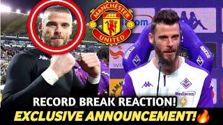 EXCLUSIVEDe Gea Announce He Would Return to Manchester United. Fans are very excited for Sign!!️