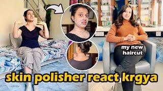 First time skin plisher face par react krgya/Sanober noor vlogs