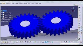 Engrenage part design; Pignon et fixe avec CATIA V5, Gear Part design