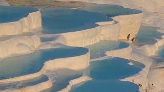 The Geologic Oddity in Turkey; Pamukkale Hot Springs