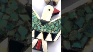 Depression-Era Kewa Thunderbird Necklace #nativeamericanart #turquoisejewelry #thunderbird