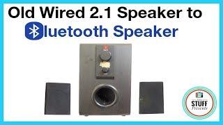 How to make an OLD WIRED 2.1 Channel SPEAKER into BLUETOOTH SPEAKER