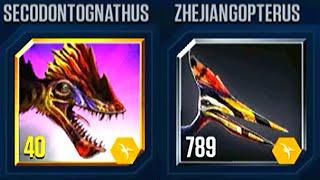 SECODONTOGNATHUS VS ZHEJIANGOPTERUS | JURASSIC WORLD THE GAME