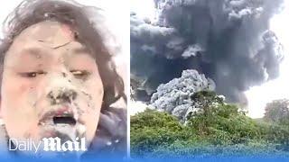 Terrified volcano survivors escape alive after eruption of Marapi volcano in Indonesia