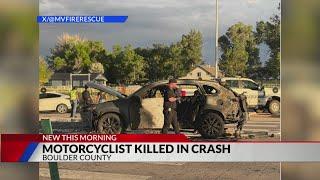 Motorcycle rider killed in fiery crash on US 287