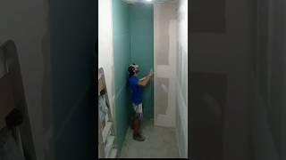 Masillando de drywall... Encintado con guardavivo #filos #pladur #yesolaminado