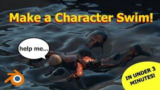 Interactive Water Simulation with a Character in Under 3 Minutes| Blender Quick Tutorial