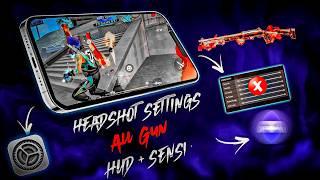 NEW UPDATE️SETTINGSFREE FIRE HEADSHOT SENSITIVITY 2024 ️HUD + SENSI + DPI [FREEFIRE HIGHLIGHTS]