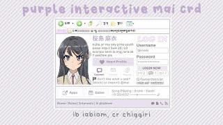 purple interactive mai sakurajima carrd  ib iabiom, cr chiggiri