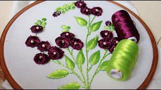 Hand Embroidery with silk thread / Kadhai design / Easy & Very beautiful embroidery design