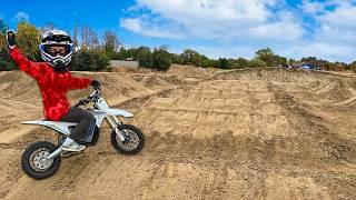 Riding an Insane ABANDONED Supercross Track on the ETM RTR Pit Bike!!