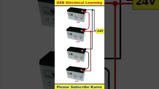 12V 4 Battery Connection for 24VDC #shortsvideo #youtubeshorts #shorts