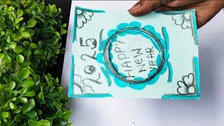 Easy & Beautiful colour paper New year Card making |Handmade Happy New year 2025 |DIY Greeting Card