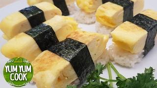 Tamago Nigiri Sushi Egg Omelette | How to Make Tamagoyaki 스시밥위에 계란말이를 올려버려!#타마고스시#계란말이 스시롤 집에서 먹어봤어?