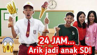 TANTANGAN 24 JAM JADI ANAK SD! ARIK BERBURU SEMUA JAJANAN JADUL! | Mikael TubeHD