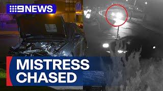 Woman chases husband's mistress before crashing in Sydney's west | 9 News Australia