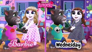 My Talking Angela 2 And Tom || Barbie VS Wednesday  || Cosplay