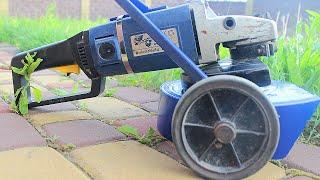 How to make Lawn Mower from home with an Angle Grinder. Сделать газонокосилку из болгарки