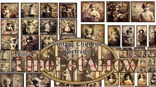 NEW KIT VINTAGE CHILDREN PORTRAITS digital journal kit 22 PAGES in total