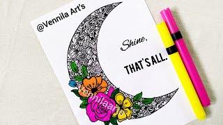 Floral Mandala Art|Half moon mandala art|Colourful mandala art|Vennila Art's