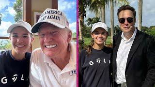 Donald Trump plays golf with his granddaughter Kai Trump and Elon Musk joins them!  | Golf Channel