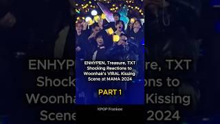 ENHYPEN, TXT, TREASURE Hilarious Reaction to Woonhak Viral Kiss Scene at MAMA 2024 Part 1 | BND