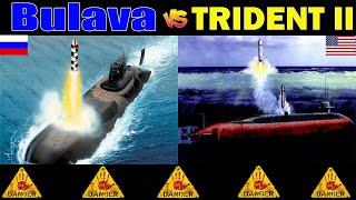 AMERICAN TRIDENT 2 vs RUSSIAN BULAVA | Submarine Launched Ballistic Missile Comparison