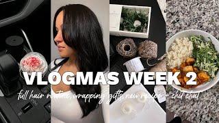 VLOGMAS WEEK 2: Hair Routine, Wrapping Gifts, New Recipe + Chit Chat | Marie Jay