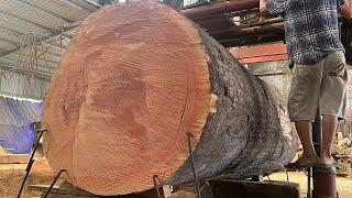 Operating Extra Large Saws | Extreme Wood Cutting Sawmill Machines, Cheesy Wood Giant 150 Year Old