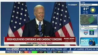 Question #1: Biden mixes up Trump and VP Harris during first question on his campaign