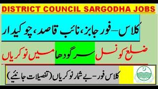 DISTRICT COUNCIL SARGODHA JOBS, Punjab Government Jobs 2022 |new govt jobs in Pakistan 2022