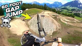 RIDING HUGE 60 FOOT GAP JUMPS ON MY E BIKE - FULL SPEED CRAZINESS!