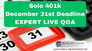 ⭐Solo 401k EXPERT LIVE Q&A ⭐$1500 Tax Credit, Mega Backdoor Roth, Crypto, Real Estate