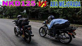 AKT NKD 125 VS SUZUKI AX4 Batalla única Drag Race