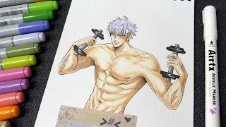 Drawing GOJO SATORU from Jujutsu Kaisen  with COPIC Markers** Рисую Годжо Сатору