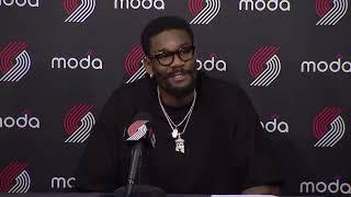 Deandre Ayton Postgame Interview | Portland Trail Blazers 126, Dallas Mavericks 122