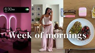 WEEK OF MORNING ROUTINES | my 6am routine, daily habits, healthy breakfast inspo & workout classes