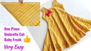 One Piece Umbrella Cut Baby Frock Cutting and Stitching very Easy | umbrella Cut Baby Frock  4-5 Yr