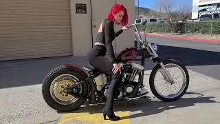 Elli takes a putt on 97 H-D Bobber