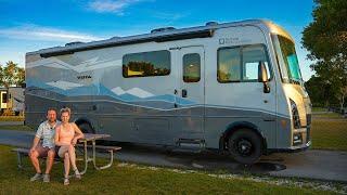 Full Time RVing in Class A Winnebago National Park Foundation Vista with Tour