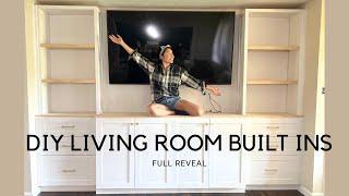 BUILDING AN ENTERTAINMENT CENTER | DIY BUILT INS | LIVING ROOM MAKEOVER PART3