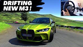 DRIFTING BMW G80 M3 on Country Roads - Assetto Corsa Gameplay ( Steering Wheel Cam )